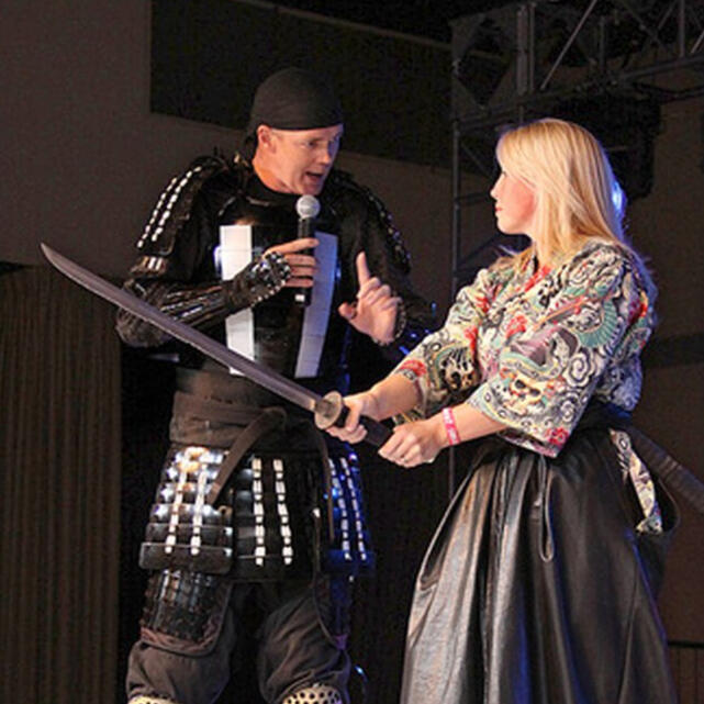 Dan and Jillian during their stage show